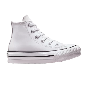 Converse Chuck Taylor All Star Lift Platform Leather High Kids 'White Natural Ivory' Sneakers White/Natural Ivory/Black A01016C