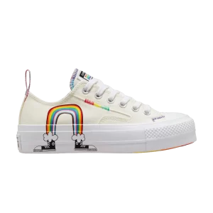 Converse Chuck Taylor All Star Lift Platform Low 'Pride' Sneakers Egret/University red A02264C