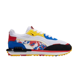 Puma City Rider Splash Jr 'White Dandelion Camo' Sneakers White/Royal/Dandelion 385468 01