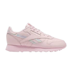 Reebok Classic Leather Big Kid 'Pink Glow Iridescent' Sneakers Pink glow/Pink glow/Pink glow HQ3902