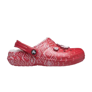 Crocs Classic Lined Clog 'Holiday Charm - Red' Sneakers Red/White 207687 646