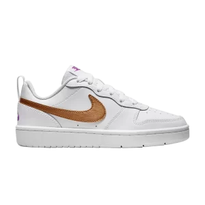 Nike Court Borough Low 2 SE GS 'White Metallic Copper' White/Vivid Violet/Metallic Copper DQ5979 100