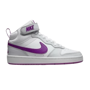 Nike Court Borough Mid 2 GS 'Pure Platinum Vivid Purple' Pure Platinum/White/Mint Foam/Bright Purple CD7782 009