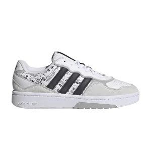 adidas Courtic 'Allover Print - White Black' Sneakers Shoes white/black/gray two ID4081