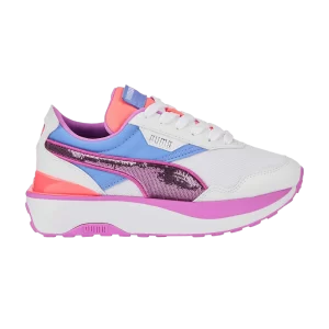 Puma Cruise Rider Big Kid 'Glitzy' Sneakers White/Electric Purple/Electric Orchid 388534 01