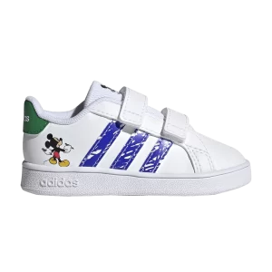 adidas Disney x Grand Court I 'Mickey and Minnie Mouse' Sneakers White Cloud/Sonic Ink/Green GZ3317