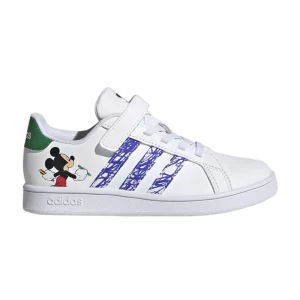 adidas Disney x Grand Court J 'Mickey and Minnie Mouse' Sneakers White Cloud/Sonic Ink/Green GZ3319