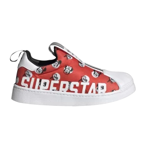 adidas Disney x Superstar 360 X Little Kid 'Minnie Mouse Allover Print' Sneakers Bright Red/Cloud White/Black HQ4082