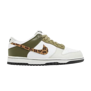 Nike Dunk Low GS 'Leopard' White/Coconut Milk/Rough Green/Black DX9282 100