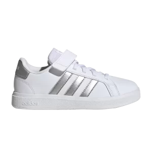 adidas Grand Court 2.0 Little Kid 'White Matte Silver' Cloud White/Matte Silver/Matte Silver GW6516