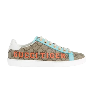 Gucci Wmns Ace GG Supreme 'Gucci Tiger Print' Sneakers Beige/Ebony/Light Blue/Orange 687623 UTD10 9775