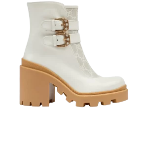 Gucci Wmns Ankle Boot 'GG Canvas – White Gum 'Sneakers White/White/Beige 701100 UVV30 9078