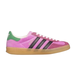 adidas Gucci x Wmns Gazelle 'Pink Velvet' Sneakers Pink/Collegiate Purple/Bold Green HQ7084