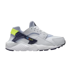 Nike Huarache Run GS 'Football Gray Volt' White/Blackened Blue/Volt/Football Gray DV3479 100