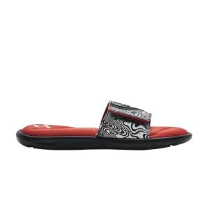 Under Armor Ignite 6 Graphic Strap Slide 'Psychedelic Stripe' Black/Heritage Red 3024450 006