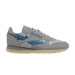 Reebok Jurassic World x Classic Leather Ripple 'Blue and Beta' Sneakers Pure Grey/Flat Grey/Brave Blue HQ6253