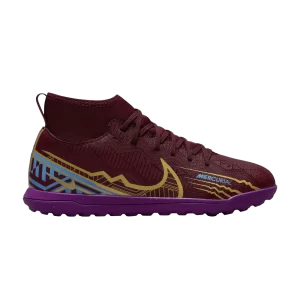 Nike Kylian Mbappé x Mercurial Superfly 9 Club TF GS 'Dark Beetroot 'Sneakers Dark Beet/University Blue/Vivid Violet/Vivid Metallic Gold DO9795 694