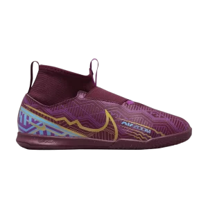 Nike Kylian Mbappé x Zoom Mercurial Superfly 9 Academy IC GS 'Dark Beetroot' Dark Beet/University Blue/Vivid Violet/Vivid Metallic Gold DO9792 694