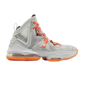 Nike LeBron 19 GS 'Fast Food' Mist Grey/Total Orange/Bright Crimson/Roma Green DD0418 001