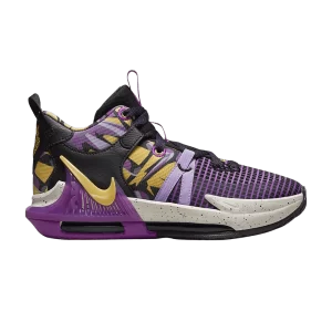 Nike LeBron Witness 7 SE GS 'Lakers Graffiti' Black/Cave Purple/Vivid Violet/Solar Flare FD0209 001