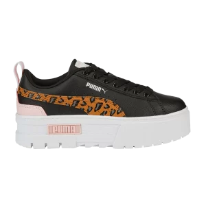 Puma Mayze Jr 'Wild - Desert Tan Leopard' Sneakers Black/Desert Tan 385696 04