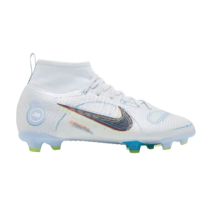 Nike Mercurial Superfly 8 Pro FG GS 'Football Gray Light Marine' Football Grey/Light Marine/Volt/Blackened Blue DJ2843 054