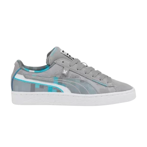 Puma Minecraft x Suede Jr 'Diamond Block' Sneakers Gray Purple/Blue Atoll 384485 02