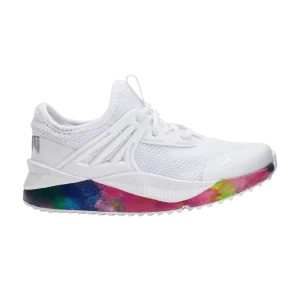 Puma Pacer Future Little Kid 'Tie-Dye Pop' Sneakers White/Silver/Ultra Purple 387016 01