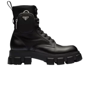 Prada Monolith Brushed Leather and Nylon Boot 'Black 'Sneakers Black 2UE007 3LFR F0002