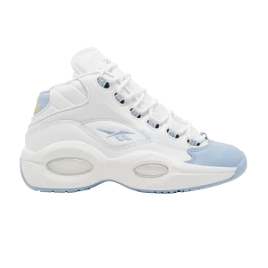 Reebok Question Mid Big Kid 'On to the Next' Sneakers White Cloud/Liquid Blue/Toxic Yellow HR0498