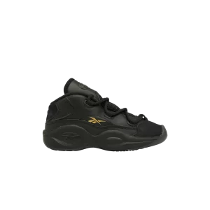 Reebok Question Mid Toddler 'Lux' Sneakers Black/Black/Metallic Gold ID9294