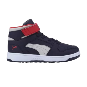 Puma Rebound LayUp Little Kid 'Peacoat High Risk Red' Sneakers Picoate/Grey Purple/High Risk Red/White 370488 11