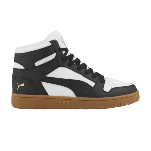 Puma Rebound LayUp 'White Black Gum' Sneakers White/Black/Gold Team 369573 25