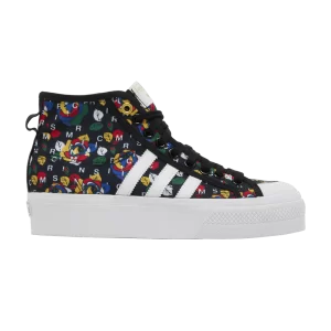 adidas Rich Mnisi x Wmns Nizza Platform Mid 'Pop-Art Roses 'Sneakers Black/Cloud White/Supplier Color GZ4304