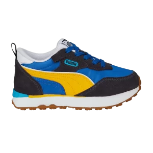 Puma Rider FV Essential Little Kid 'Royal Yellow' Sneakers Royal/New Navy 387886 01