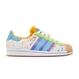 adidas S.E.E.D x Wmns Superstar G20 CM 201 'Paint Splattered 'Sneakers Peak Orange/Semi-Turbo/Bright Blue GX2235