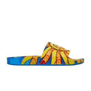 adidas Sean Wotherspoon x Hot Wheels x Adilette Slides Blue Bird/Bold Gold/Black GX9756