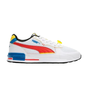 Puma SmileyWorld x Graviton Big Kid 'White High Risk Red 'Sneakers White/High Risk Red/Bright Yellow/Royal 384491 01