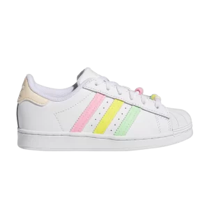 adidas Superstar Little Kid 'Cloud White Beam' Sneakers White Cloud/Orange Bliss/Ray HP7885