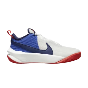 Nike Team Hustle D10 GS 'White Game Royal' Summit white/Game Royale/Bright crimson/Midnight Fleet CW6735 103