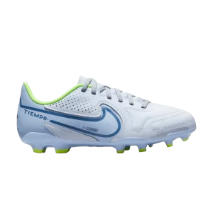 Nike Tiempo Legend 9 Club MG GS 'Grey Light Marine' Football Grey/Light Marine/Volt/Marina Navy Blue DA1331 054