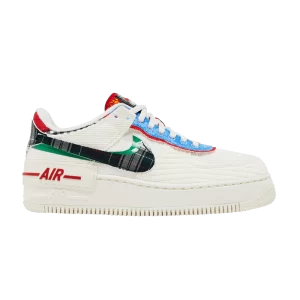 Nike Wmns Air Force 1 Shadow 'Multi-Material' Sneakers Sail/Classic Green/University Blue/Multicolor DZ5193 100