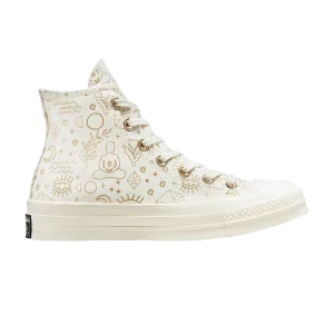 Converse Wmns Chuck 70 High 'Golden Elements 'Sneakers Egret/Light gold/Black A02207C