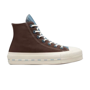 Converse Wmns Chuck Taylor All Star Lift Platform Crafted Canvas High 'Brazil Nut Indigo Oxide 'Sneakers Brazil nut/Indigo oxide/Egret 572708C