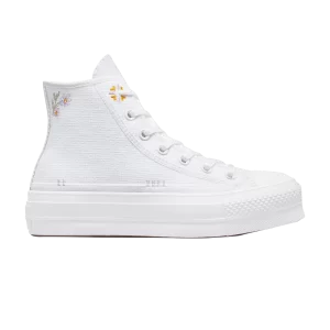 Converse Wmns Chuck Taylor All Star Lift Platform High 'Autumn Embroidery – White 'Sneakers White/Moonstone purple/Mouse A05068C