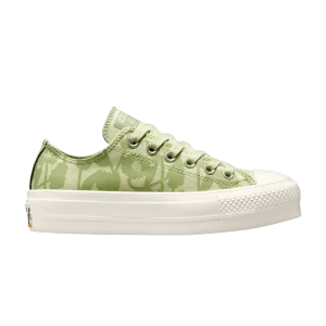 Converse Wmns Chuck Taylor All Star Lift Platform Low 'We Are Stronger Together 'Sneakers Olive Aura/Egret A01733C