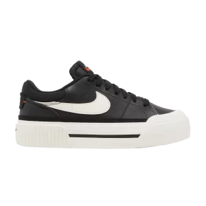 Nike Wmns Court Legacy Lift 'Black Sail' Sneakers Black/White/Team Orange/Sail DM7590 001