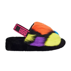 UGG Wmns Fluff Yeah Slide 'Party Spots 'Sneakers Black 1125006 BLK