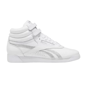 Reebok Wmns Freestyle High 'White Glitter 'Sneakers White Shoes/White Shoes/Metallic Silver GX2232