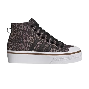 adidas Wmns Nizza Platform Mid 'Leopard' Sneakers Black/Cloud White/Wild Brown GY9531